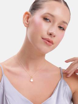 MINOUS - Silver Luna Pearl Drop Necklaces