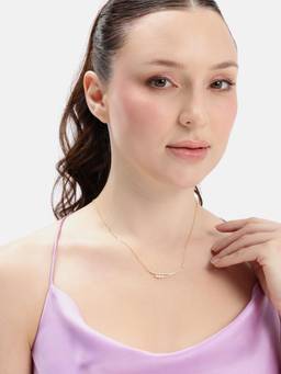 MINOUS - Silver Golden Smile Pearl and Crystal Necklace