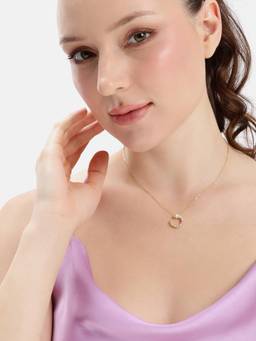 MINOUS - 925 Silver Serpent Curve Crystal Gold Necklace