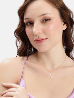 MINOUS - Silver Grace Curve Rose Gold Necklace