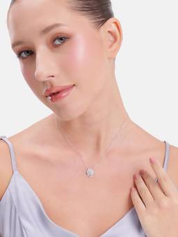 MINOUS - Silver Classic Round Halo Necklace