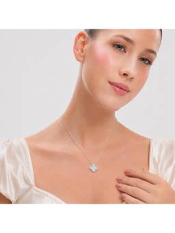 MINOUS - 925 Silver Minimal Flower Silver Necklace