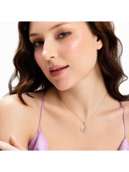 MINOUS - Silver Grace Bloom Circle Pendant Necklace