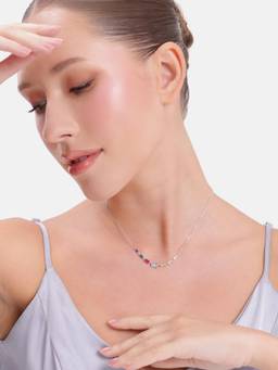 MINOUS - 925 Silver Prism Pop Baguette Crystal Necklace