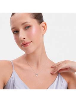 MINOUS - Silver Sweet Cat Heart Charm Necklace