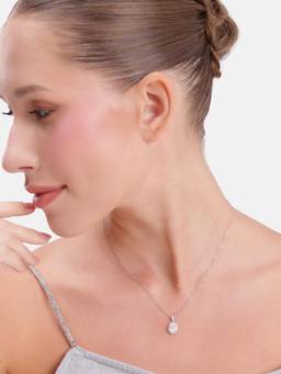 MINOUS - Silver Luxury Necklace with Sparkling Crystal