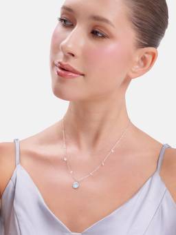 MINOUS - 925 Silver Blue Aura Drop Necklace