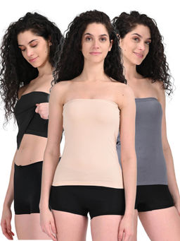 Adira - Women Multi-Color Solid Slips & Camisole (Pack of 3)