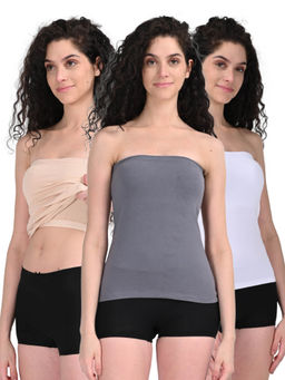 Adira - Women Multi-Color Solid Slips & Camisole (Pack of 3)