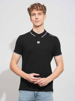 Being Human - Clothing Black Regular Fit Men Polo T-Shirt
