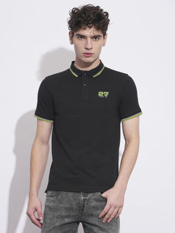 Being Human - Clothing Black Regular Fit Men Polo T-Shirt