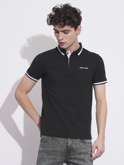 Being Human - Clothing Black Regular Fit Men Polo T-Shirt