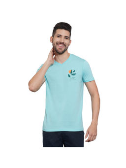 Being Human - Clothing Aqua Regular Fit V-Neck Men T-Shirt