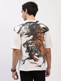 Global Republic - Cotton Terry Off White Crew Neck T-Shirt