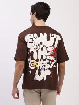 Global Republic - Coton Terry Brown Crew Neck T-Shirt