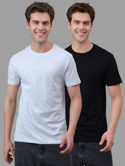 Free Authority - Men Multi-Color Cotton Solid T-Shirts