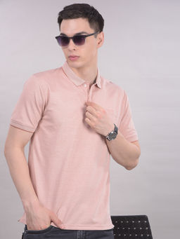CRIMSOUNE CLUB - Men Peach Polo T-Shirt