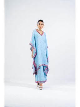 Vvani by Vani Vats - Ice Blue Kaftan & Palazzo (Set of 2)
