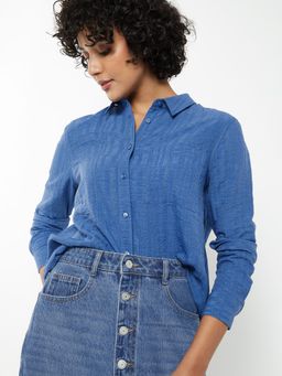 max - Blue Women Striped Shirt