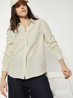 max - Off White Women Striped Shirt