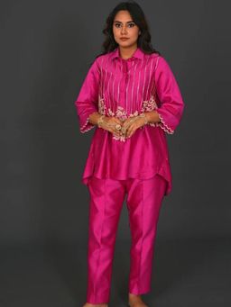 KASAVI - Pink Aura Couture Ensemble Top and Pant