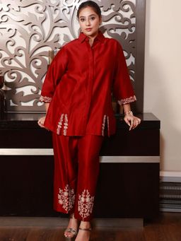 KASAVI - The Regal Maroon Co-Ord Set