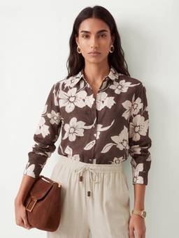 max - Brown Women Floral Print Shirt