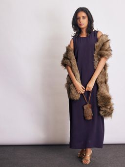 The Label Life - Dark Blue Button Detail Maxi Dress