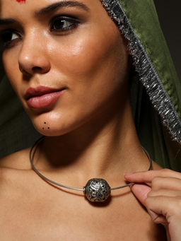 VENI - 92.5 Silver-Plated Oxidised Necklace