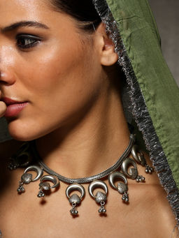 VENI - 92.5 Silver-Plated Oxidised Necklace