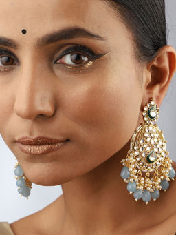 VENI - 18K Gold-Plated Kundan Studded Contemporary Earrings