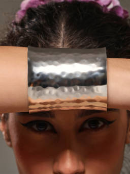 VENI - 92.5 Silver-Plated Oxidised Cuff Bracelet