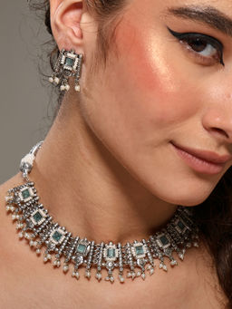 VENI - Silver-Plated Necklace and Earrings