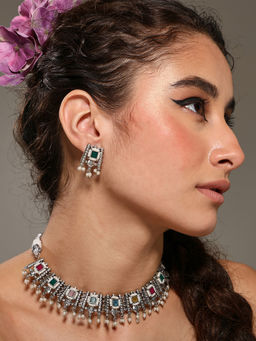 VENI - Silver-Plated Necklace and Earrings