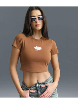 Bonkers Corner - Brown Let Me Sleep Crop T-Shirt