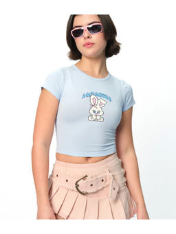 Bonkers Corner - Blue Aquarius Allure Long Length Crop T-Shirt