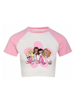 Bonkers Corner - White Bratz Raglan Crop T-Shirt