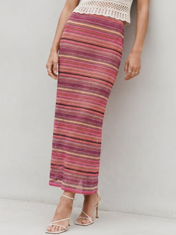 Outzidr - Multi Striped Crochet Skirt