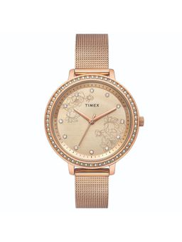 Timex - Round 21mm Rose Gold Dial Analog Women Watch - TWEL14701