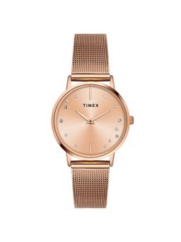 Timex - Women Rose Gold Round Analog Dial Watch - TWEL15602 (M)