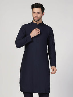 KISAH - Men Navy Blue Kurta