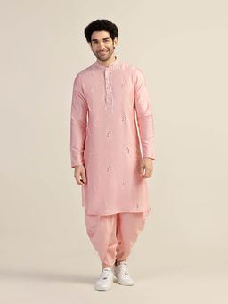 KISAH - Men Pink Kurta with Dhoti (Set of 2)