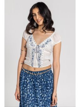PAST MODERN - FLORAL EMBROIDERY TOP
