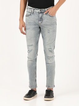 Lee - Men Bruce Distress Blue Skinny Fit Jeans