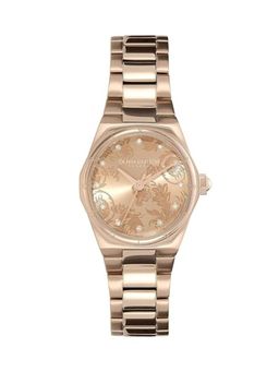 Olivia Burton - Women Mini Hexa Damask Rose Gold Hexagonal Dial Watch - 24000110 (M)