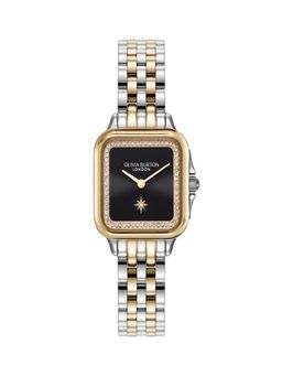 Olivia Burton - Women Grosvenor Black Square Dial Watch - 24000124 (M)
