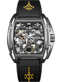 CIGA DESIGN - Men Z Series Aircraft Carrier Silver Rectangular Dial Watch - Z061-IPTI-W5BK (M)