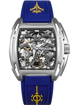 CIGA DESIGN - Men Z Series Aircraft Carrier Silver Rectangular Dial Watch - Z061-IPTI-W5BU (M)