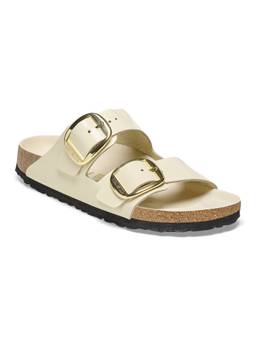 Birkenstock - Arizona Big Buckle Women Narrow Width High-Shine Cream Sandals