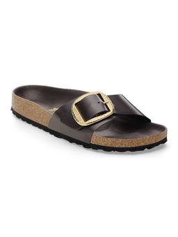 Birkenstock - Madrid Big Buckle Women Narrow Width High-Shine Espresso Brown Sandals